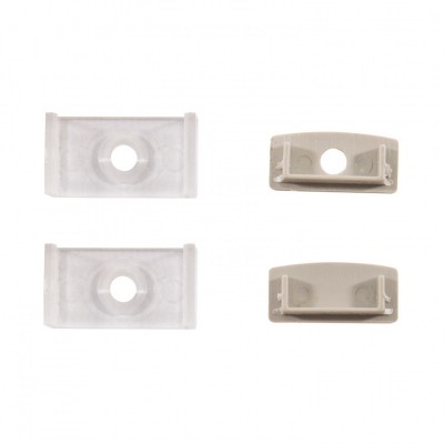 Kit profile large de surface 2m avec couvercle + 2 bouchons de finition et 2 supports de fixation