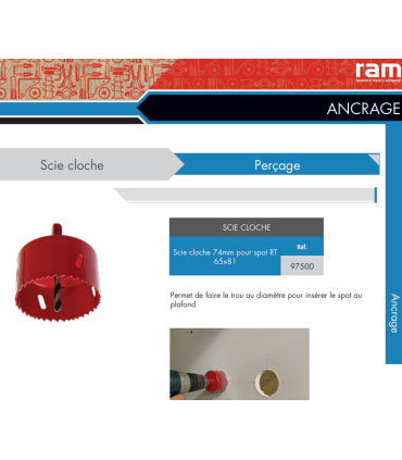 Ram - SCIE CLOCHE BI-METAL 74MM POUR SPOT65X81 - 97500