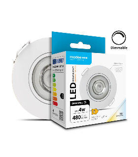 Modee Spot downlight LED orientable Rond 4W 3CCT IP44 D80xH32mm ROT (480 lumens) Blanc ERP