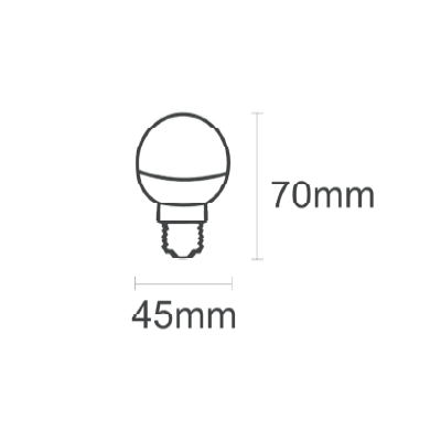 Luxtek lampe LED A45 lustre 4W SMD E27 3000K WW 230V 300lm