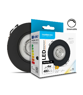 Modee Spot downlight LED orientable Rond 4W 3CCT IP44 D80xH35mm ROT (480 lumens) NOIR ERP