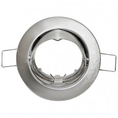 Spot à encastrer rond orientable alu brossé pour lampe GU10 et Gu5.3