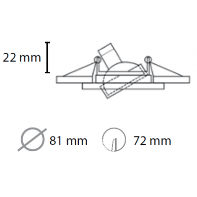 Spot à encastrer rond orientable alu brossé pour lampe GU10 et Gu5.3