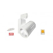 Spot led sur Rail 40W blanc naturel 4500K en finition blanche