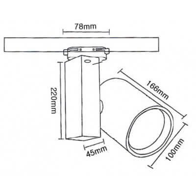 Spot led sur Rail blanc naturel 4500K en finition blanche