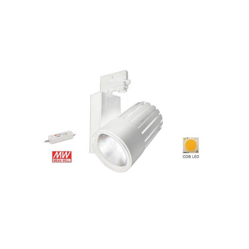 Spot led sur Rail blanc naturel 4500K en finition blanche Spot led sur Rail blanc naturel 4500K en finition blanche