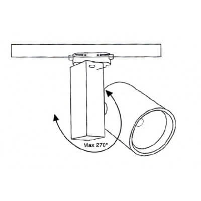 Spot led sur Rail blanc naturel 4500K en finition blanche