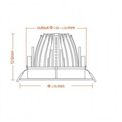Plafonnier encastrable LED 40W orientable 