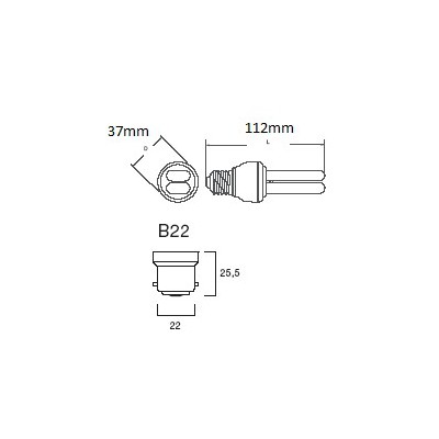Sylvania Mini-Lynx Fast start B22 15w allumage instantané