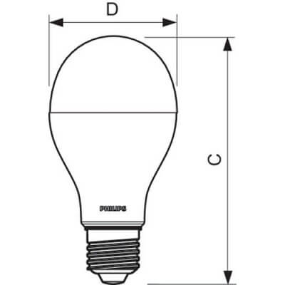 Philips LEDbulb 14-100W E27 6500K 220-240V A67