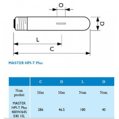 PHILIPS MASTER HPI-T plus E40 400w/645