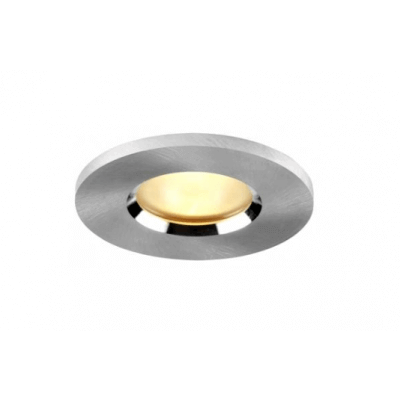 Spot encastrable rond fixe en aluminium poli pour lampes GU10 et Gu5.3