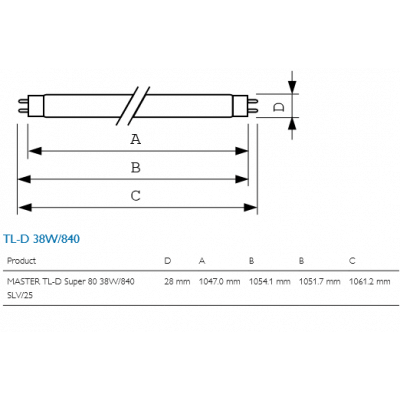 Philips MASTER TL-D Super 80 38W/840 