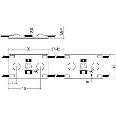 Mini module 2 points 12v Tidonic
