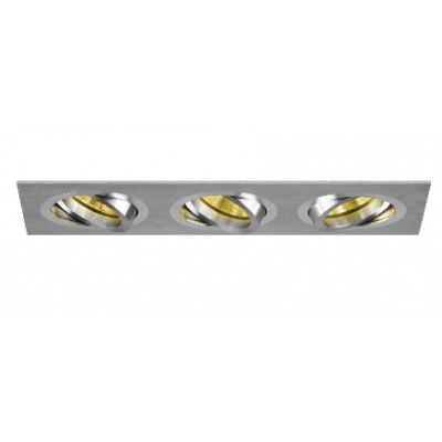 Spot encastrable carée alu brossé orientable 3 postes