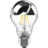 Ampoule Led à Filament calotte argentée 6W substitut 60W blanc chaud 2700k