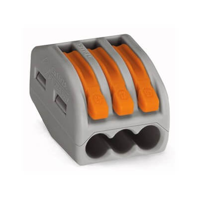 WAGO 3 entrées fils souples et rigides 222-413