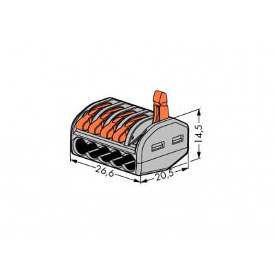 40 WAGO 5 entrée fils souples et rigides 222-415