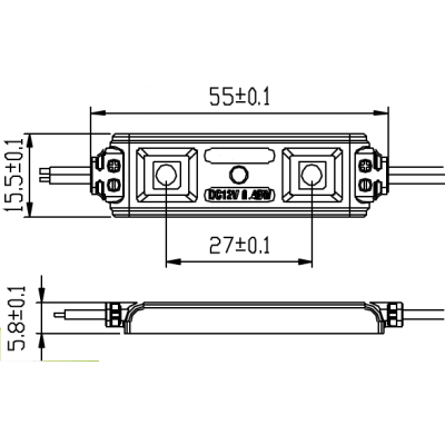 Chaine de 30 modules 2points 0.48w blanc 6500°K