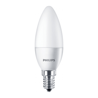 Ampoule LEDcandle Philips flamme 5.5w substitut 40w 470lumens blanc chaud 2700K E14