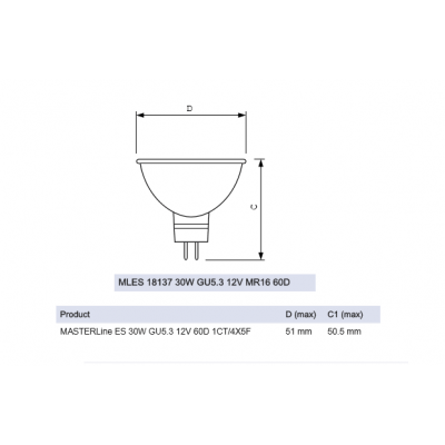 Philips MASTERLine ES 30W GU5.3 12V 60D 540lm