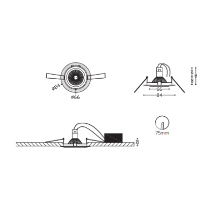 Kit spot Led Osram 4.6-50w/ 827 GU10 230V Dimmable