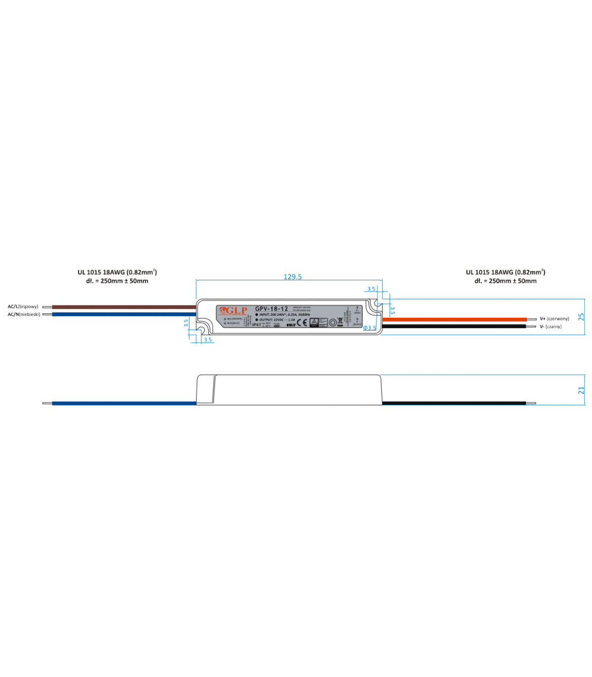 Alimentation pour LED 1-70W 12V AC 