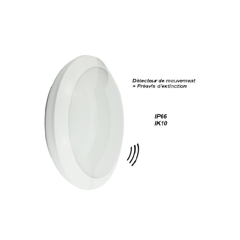 OSLO Hublot LED 22W IP66, IK10 avec detecteur de mouvement OSLO Hublot LED 22W IP66, IK10 avec detecteur de mouvement