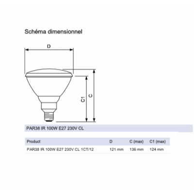 PHILIPS PAR38 IR 100W E27 230V CL