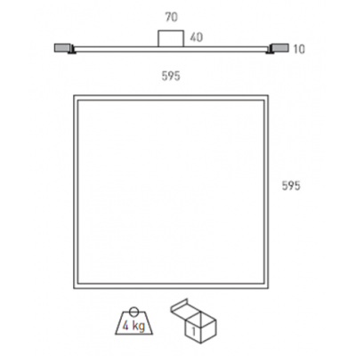 Dalle LED SLIM 40W  UGR 19 Blanc Froid 4000K IP44 600*600mm