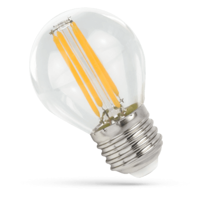 Ampoule LED Filament E27 230V 4W blanc chaud 2700k 500lm sphérique