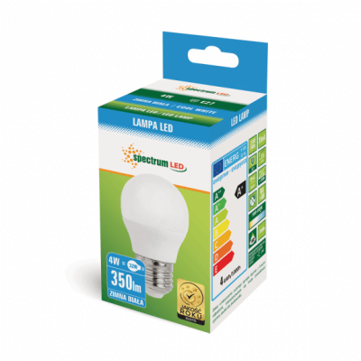 Lampe led BALL, sphérique 4w substiut 32-40w, teinte lumière du jour 6500k, 350lm