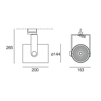 Projecteur LED sur rail 55W WFL RAY  1T3694Z3 4000k blanc froid RA97