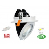 Encastrable LED orientable 40W 4500K Blanc froid 4000 lumens diamètre de perçage 165 à 180mm