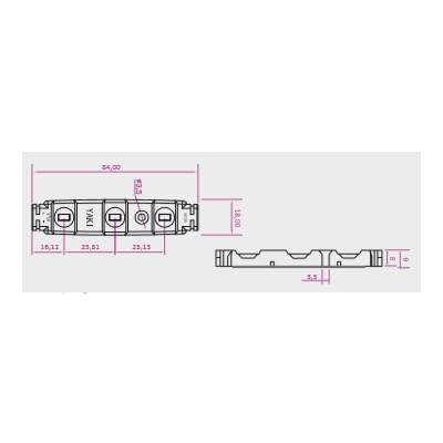 Chaine de 50 modules 1.08w/module 12v Etanche IP67