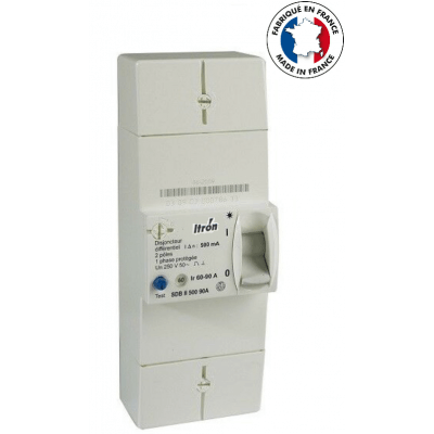 Disjoncteur de branchement EDF 2P 90A diff 500mA - instantané - SDB II