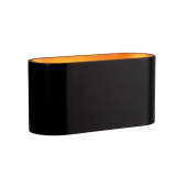 Applique Spectrum Squalla culot G9 10W oval noire avec intérieur dorée IP20