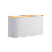 Applique Spectrum Squalla culot G9 10W oval blanc avec intérieur doréeIP20