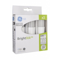 Pack de 3 Ampoules LED G.E. lighting BrightStik Tubulaire 9W substitut 60W 810 lumens  Blanc neutre 3000K E27
