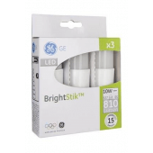 Pack de 3 Ampoules LED G.E. lighting BrightStik Tubulaire 9W substitut 60W 810 lumens Blanc neutre 3000K E27