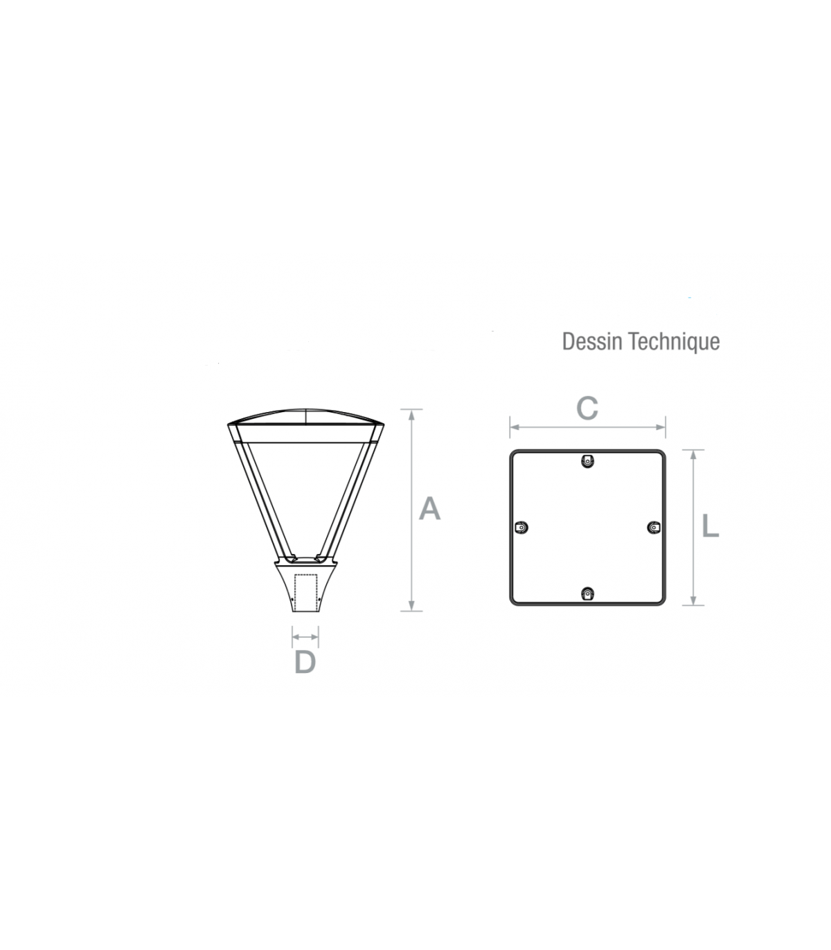 Candélabre LED lampadaire de rue étanche IP66 - 40W