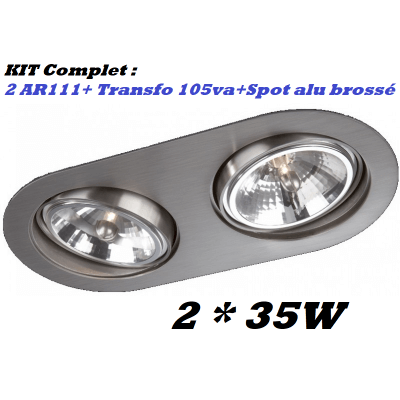 KIT Spot Philips Podium Dublin AR111 2*35W lampes+transfo 105va inclus