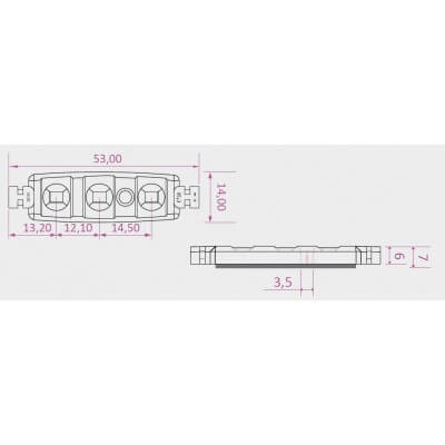 Chaine de 100 modules 3 points 0.48w/Module 12v