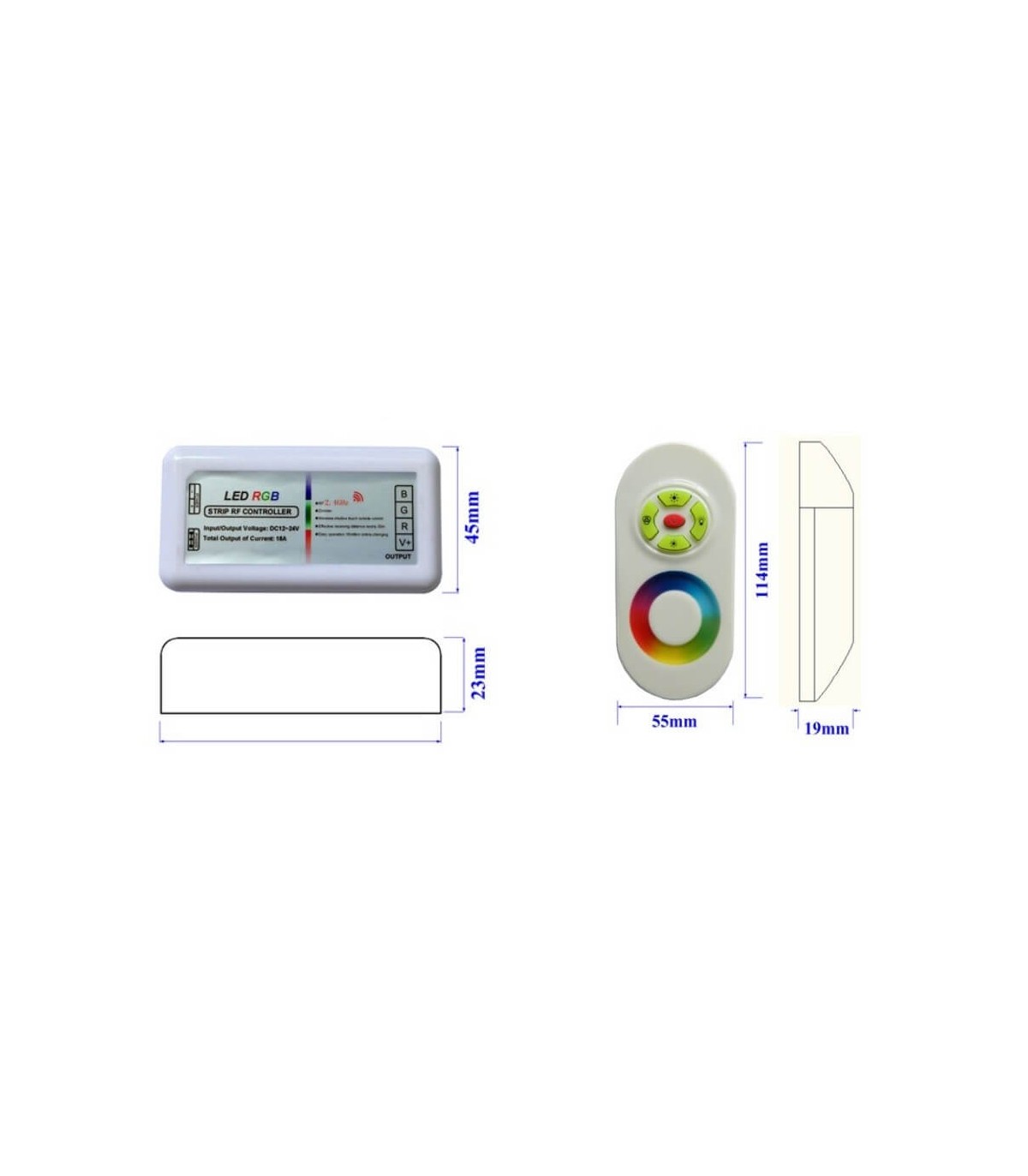 CONTROLEUR RGB AVEC TELECOMMANDE RF 2.4Ghz