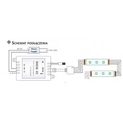 Contrôleur RGB 12V 2A IR avec télécommande pour Modules Et Rubans Led