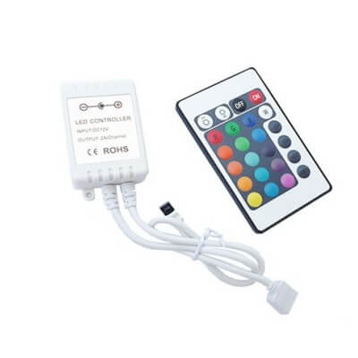 Contrôleur RGB 12V 2A IR avec télécommande pour Modules Et Rubans Led