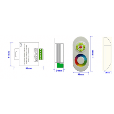 Contôler RGB 12V ou 24V RF 6A Radiofréquence avec télécommande Tactile