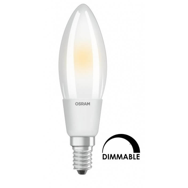Ampoule OSRAM flamme 4.5W substitut 40W 470 lumens blanc chaud 2700K DIMMABLE E14