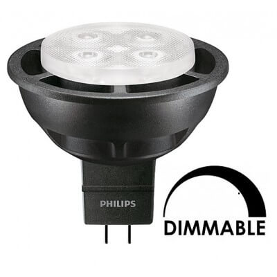 Ampoule LEDspot Philips PAR16 6.3W substitut 35W 395 lumens blanc neutre 3000K dimmable MR16