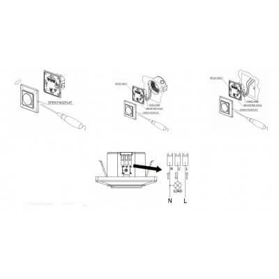 Interrupteur Détecteur de mouvement HF Square Sense à minuterie 180D IP20 Blanc